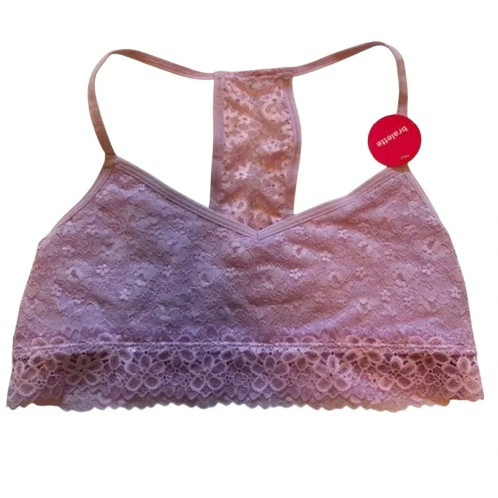 Wonder Nation Wirefree Bralette Girls Size‎ 36 Purple Floral Wireless Bra